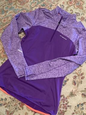Brooks Two-Tone Purple 1/4 Zip Performance Pullover Women’s Sz Large